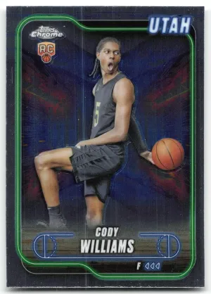 Cody Williams RC 2024-25 Topps Chrome Utah Jazz