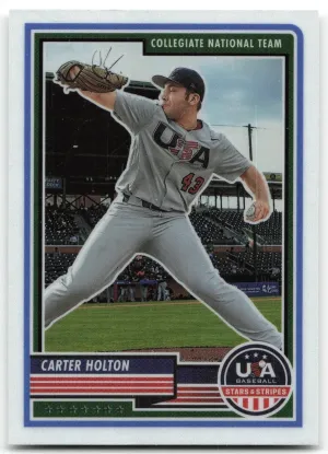 Carter Holton 2023 Panini Stars & Stripes USA Baseball Team USA