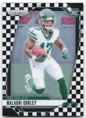 Malachi Corley Rookie 2024 Panini Prizm Black and White Checker New York Jets