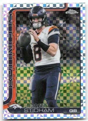 Jarrett Stidham 2025 Topps Chrome X-Fractor Denver Broncos