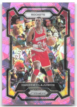 Hakeem Olajuwon 2023-24 Panini Prizm Prizms Pink Ice Rockets