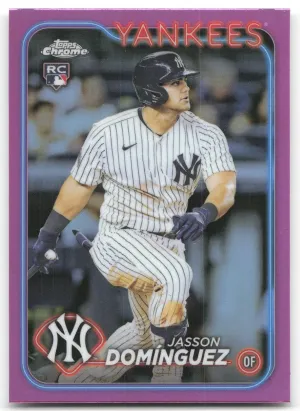 Jasson Domínguez Rookie 2024 Topps Chrome Pink Refractors New York Yankees