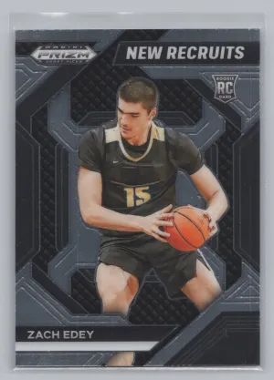 Zach Edey Rookie 2024 Panini Prizm Draft Picks New Recruits Purdue Boilermakers