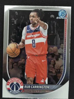Bub Carrington 2025-26 Bowman Chrome Washington Wizards