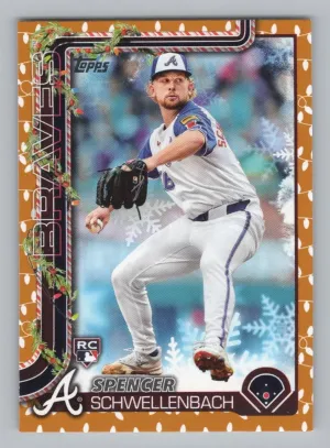 Spencer Schwellenbach Rookie 2025 Topps Holiday Gold Holiday Lights Braves