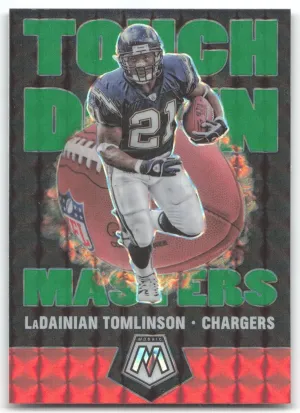 LaDainian Tomlinson 2020 Panini Mosaic Touchdown Masters Prizm Green Chargers