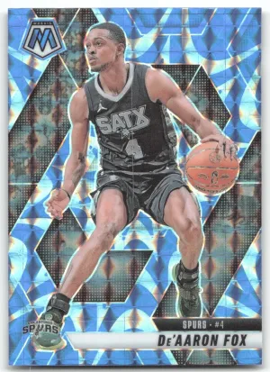De’Aaron Fox 2024-25 Panini Mosaic Reactive Blue Mosaic San Antonio Spurs