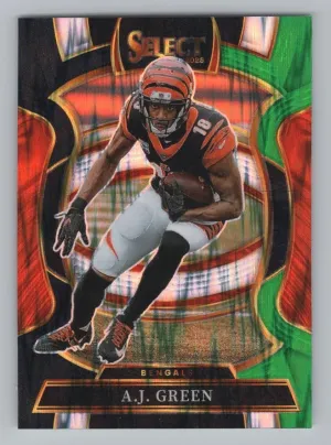 A.J. Green 2025 Panini Select Black and Green Prizm Shock Cincinnati Bengals