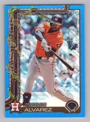 Yordan Alvarez 2025 Topps Holiday Blue Metallic Glitter Holiday Houston Astros