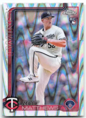 Zebby Matthews Rookie 2025 Topps Chrome RayWave Refractors Minnesota Twins