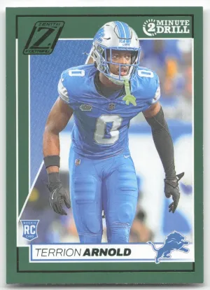 Terrion Arnold Rookie 2024 Panini Zenith Two Minute Drill Detroit Lions