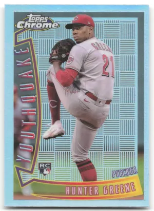 Hunter Greene Rookie 2022 Topps Chrome Sonic 1996 Youthquake Cincinnati Reds