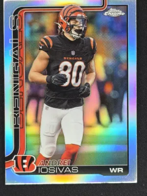 Andrei Iosivas 2025 Topps Chrome Refractor Cincinnati Bengals