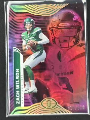 Zach Wilson 2022 Panini Illusions Trophy Collection Pink #/399 New York Jets