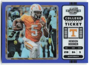 Hendon Hooker 2023 Panini Draft Picks Contenders Optic Blue #/99 Tennessee