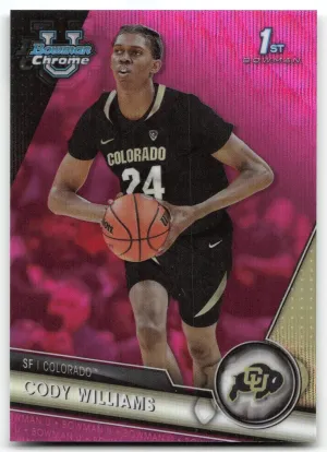Cody Williams 2023-24 Bowman University Chrome Pink Wave Refractor #/125