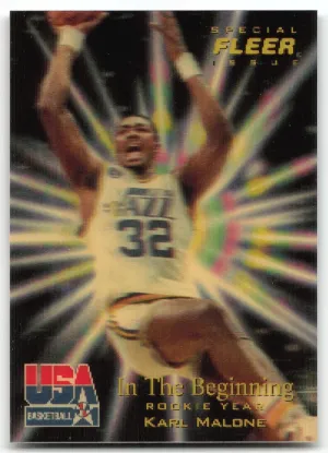 Karl Malone 1996 Fleer USA In The Beginning Rookie Year Team USA