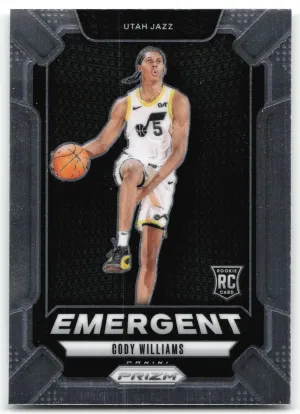 Cody Williams 2024-25 Panini Prizm Emergent Utah Jazz