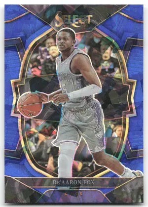 De'Aaron Fox 2022-23 Panini Select Blue Cracked Ice Prizms Kings