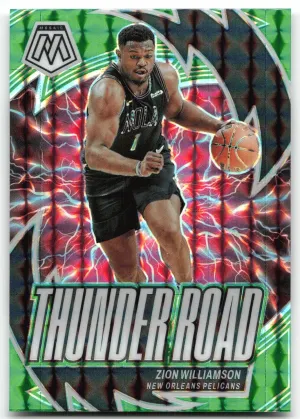 Zion Williamson 2023-24 Panini Mosaic Thunder Road Mosaic Green Pelicans