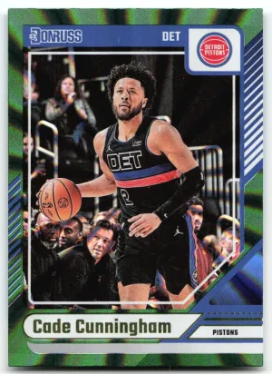 Cade Cunningham 2024-25 Donruss Holo Green Laser Detroit Pistons