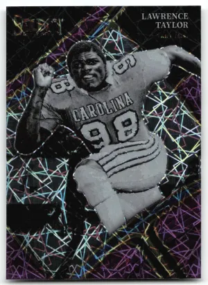 Lawrence Taylor 2023 Panini Select Draft Picks Purple Lazer Prizm Tar Heels