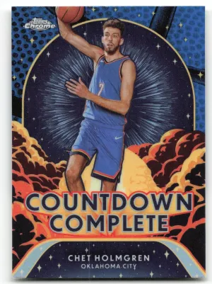 Chet Holmgren 2024-25 Topps Chrome Countdown Complete Blue Basketball Refractor