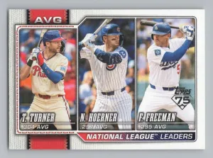 League Leaders Avg (Trea Turner / Nico Hoerner / Freddie Freema 2026 Topps
