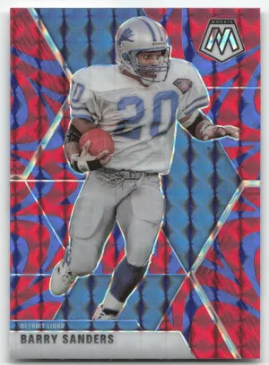 Barry Sanders 2020 Panini Mosaic Prizm Reactive Blue Detroit Lions