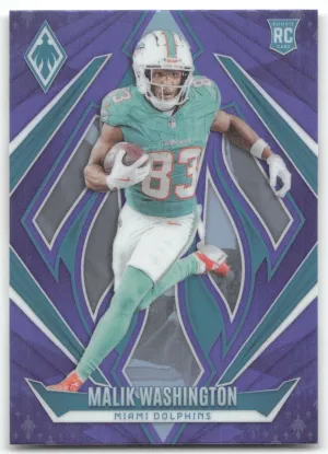 Malik Washington Rookie 2024 Panini Phoenix Purple Miami Dolphins