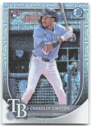 Chandler Simpson Rookie 2025 Bowman Chrome Mojo Refractors Tampa Bay Rays