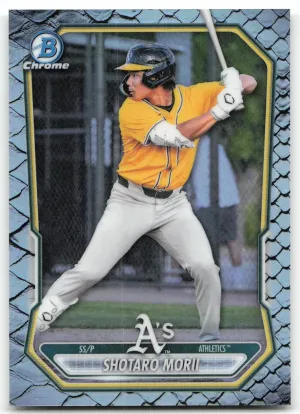 Shotaro Morii 2026 Bowman Chrome Prospects Reptilian Refractor Athletics