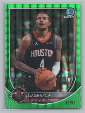 Jalen Green 2025-26 Bowman Chrome Green Geometric #/99 Houston Rockets