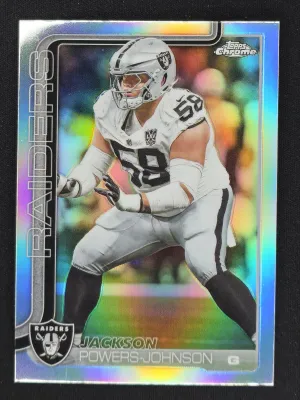 Jackson Powers-Johnson 2025 Topps Chrome Refractor Las Vegas Raiders