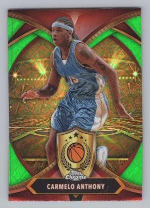 Carmelo Anthony 2024-25 Topps Chrome - Ball of Duty Green Refractor Nuggets