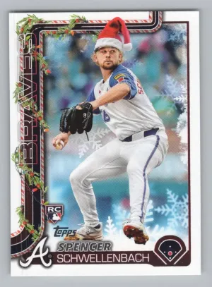 Spencer Schwellenbach Rookie Santa Hat 2025 Topps Holiday Atlanta Braves