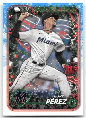Eury Pérez 2024 Topps Holiday Miami Marlins