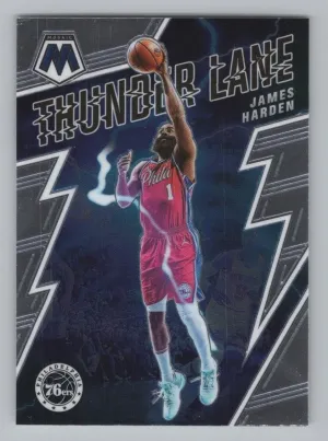 James Harden 2021-22 Panini Mosaic Thunder Lane Philadelphia 76ers
