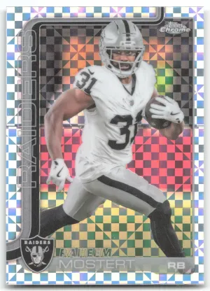 Raheem Mostert 2025 Topps Chrome X-Fractor Raiders