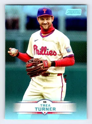 Trea Turner 2025 Stadium Club Light Blue Foil Philadelphia Phillies