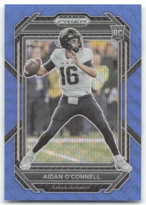 Aidan O'Connell 2023 Panini Prizm Draft Picks Prizms Blue Wave #/249 Purdue