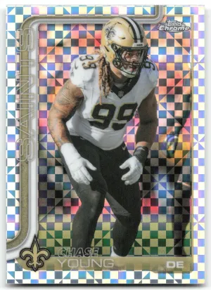 Chase Young 2025 Topps Chrome X-Fractor New Orleans Saints