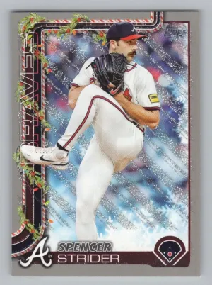 Spencer Strider 2025 Topps Holiday Silver Glitter Holiday Atlanta Braves