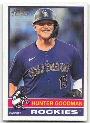 Hunter Goodman 2025 Topps Heritage Colorado Rockies