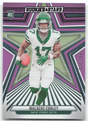 Malachi Corley 2024 Panini Rookies & Stars Purple #/299 New York Jets