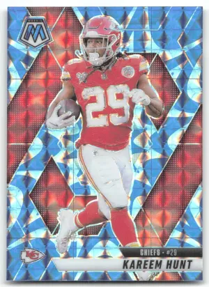 Kareem Hunt 2025 Panini Mosaic Mosaic Reactive Blue Chiefs
