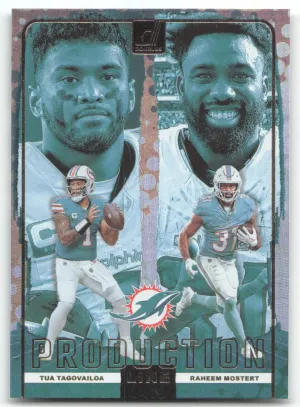 Tua Tagovailoa / Raheem Mostert 2024 Donruss Production Line Miami Dolphins