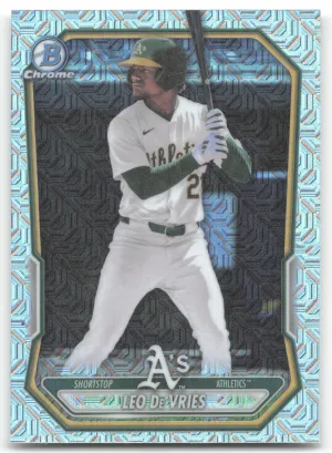 Leo De Vries 2026 Bowman Chrome Prospects Mojo Refractor Athletics