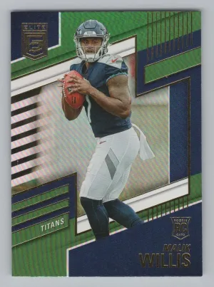Malik Willis Rookie 2022 Donruss Elite Green Tennessee Titans