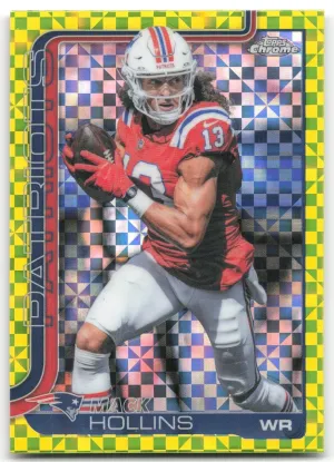 Mack Hollins 2025 Topps Chrome Lime Green X-Fractor New England Patriots